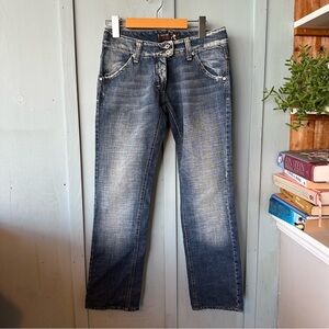 RUDSAK Y2K Low Rise Premium Denim Made in Italy Stylish Blue Bootcut Jeans